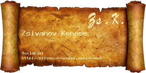 Zsivanov Kenese névjegykártya